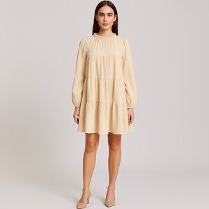 Kirundo Women's Elegant Cream Midi Dress